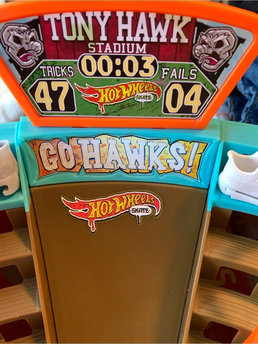 Hot Wheels Tony Hawk Skate Stadium Playset - Teal and Orange